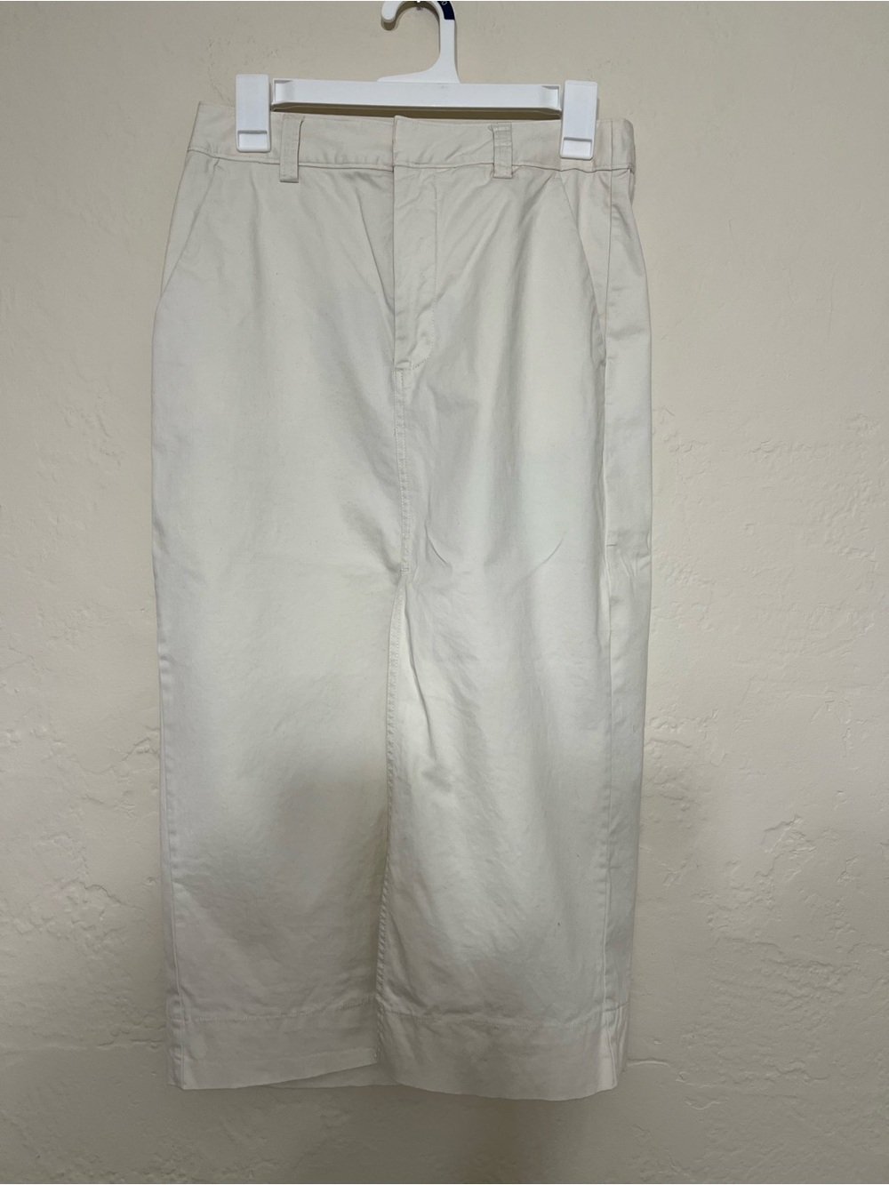 Abercrombie & Fitch White Cotton Pencil Skirt Front Slit